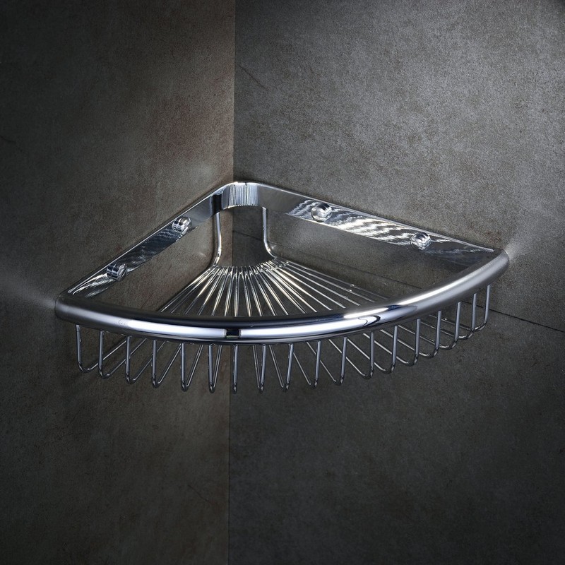 Beelee Rustproof Corner Triangular Bath Shelf Shower Caddy,Wall Mounted Stainless