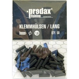 Predax Clamping Sleeves – 50 Crimp Sleeves for Steel Leaders, Diameter/Length: 1.8 mm/Long Version