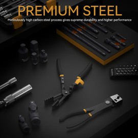 Renekton ‎Curved Hose Clamp Pliers, Cross-Cut Tip Design Grips