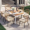 YITAHOME Outdoor Dining Table, 59" Patio Dining Table w/ 2.2"
