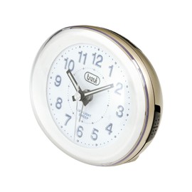Trevi SL3052 - Compact Bedside Quartz Alarm Clock with LED Backlight - Silent Operation - Quiet no Ticking - Gold