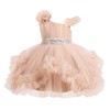 OBEEII Pageant Dress for Toddler Girls Sequins Irregular Ruffle Tulle