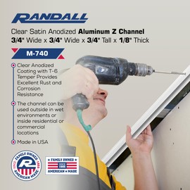 M-740 3/4" x 3/4" x 1/8" Wall Clear Satin Anodized Aluminum Z Channel (6 FT)
