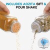 AOZITA 14 Pcs Glass Spice Jars with Black lids -