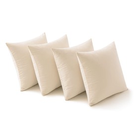 MIULEE Pack of 4 Velvet Cushion Covers Soft Decorative Square Throw Pillowcases with Invisible Zipper for Living Room Bedroom Sofa Couch Office Home 45x45 cm 18x18 Inch Cream