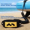 10ft Coiled SUP Leash for Paddleboard Ankle Cuff, Double Swivel