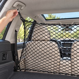 Pet Car Barrier Net – Elastic Dog Safety Mesh Divider with Hooks for Cars, SUVs & Sedans