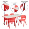Flash Furniture Emmy 23.625''W x 47.25''L Rectangular Red Plastic Height