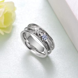 Turtle Ring 925 Sterling Silver Starfish Anxiety Fidget Ring Sea Animal Stress Ring Ocean Fidget Spinner Ring Anxiety Worry Rings Figette Ring Sea Turtle Gifts for Women Jewelry Decor for Turtle Lovers Women Men