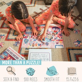 Foothill Toy Co. Children’s Jigsaw Puzzle | Unique Unicorn Art | Educational Gift for Kids 3-8, Unicorn Soda Shop - 100 Piece