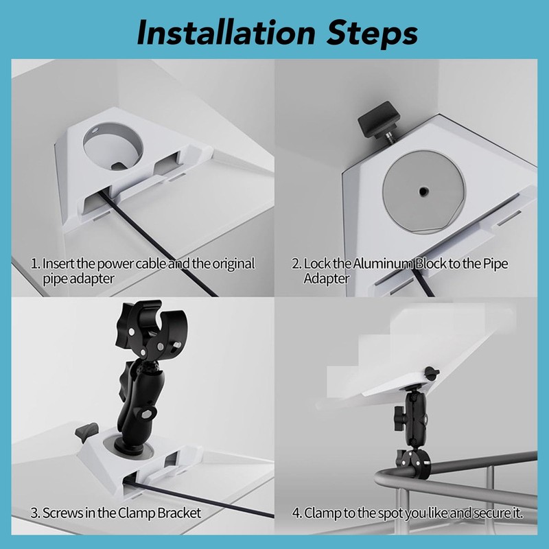 Starlink Mini Bracket, Adjustable Starlink Mini Rod Clamp Bracket for