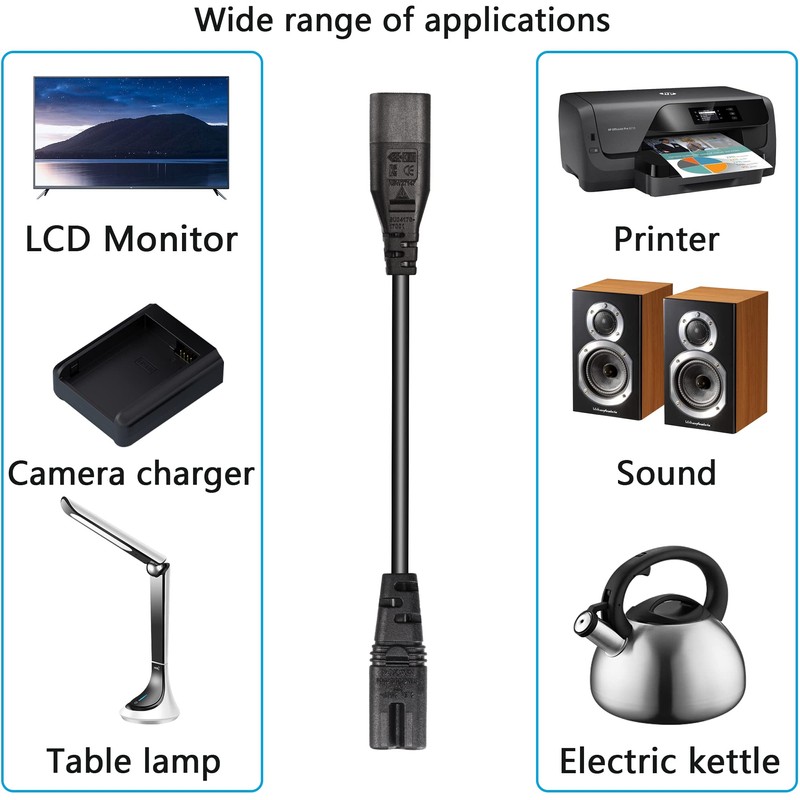 CERRXIAN 16 feet IEC 320 C7 to C8 power cable