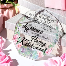 Chunful Happy Retirement Gifts for Women Men 2025 May You Be Proud Keepsake and Paperweight Retirement Plaque Farewell Gifts for Retired Teacher Police Firefighter Nurse(Nonagon)
