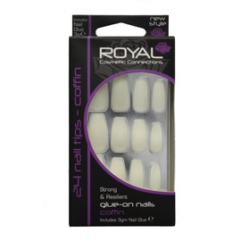 Royal 24 Glue-On Strong & Resilient Coffin Nail Tips