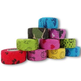 LisaCare Pflasterverband, Wundpflaster, Kinderpflaster, Tierpflaster, elastisch & ohne Kleber, 2,5cm breit (10er Packung, Motiv Mix)