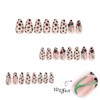 LOPMNGHT 24Pcs Leopard Press on Nails 3D Cherry False Nails