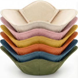 Boao 6 Pack Microwave Bowl Cozy Holder Safe Insulated Bowl Cozies Multipurpose Hot Heat Proof Soup Plate Holder to Prevent Hand from Heat and Maintain Food Warm(Natural Color)