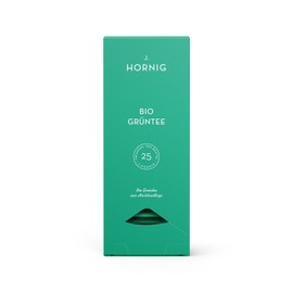 J. Hornig Organic Green Tea, Green Tea in Premium Pyramid Tea Bag, Chinese Green Tea with Fresh Flavour, Organic Certified, 25 Biodegradable Tea Bags
