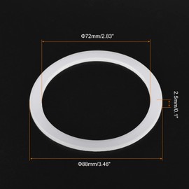 MECCANIXITY Gasket Seal Coffee Maker White Silicone Ring Replacement 72x88x2.5mm for 12-Cup Aluminium Coffee Pot, Pack of 5