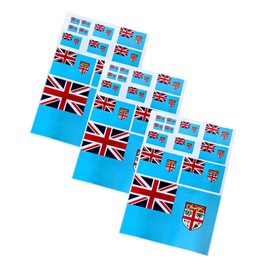 ZPDNURZL 3 Sheets Fiji Flag Stickers 36 Pcs Waterproof Sports Decal in Multiple Sticker