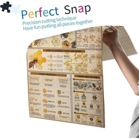 Krouterebs Honey bee Knowledge Poster 500 Pieces Jigsaw Puzzles for Adults Children - Exercise Patience Puzzle Game - Education Intellectual Large Puzzle Game Toys Gift