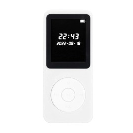MP3 Player, 1.77in LCD Screen Portable Music Player Built in Speaker, Bluetooth 5.0 HiFi MP3 Player with FM Radio Recorder Alarm Clock for Boys Girls Students (White)
