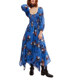 Free People Women's Morning Glory Maxi, Dutch Blue Combo