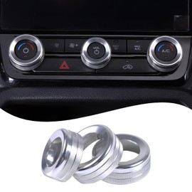 Car Central Control Air Conditioning Volume Knob Ring Cover Trim Compatible Ford Ranger 2023 2024，Aluminum A/C Air Conditioner Volume Switch Button Knob Cover accessories (Normal style, Silver)