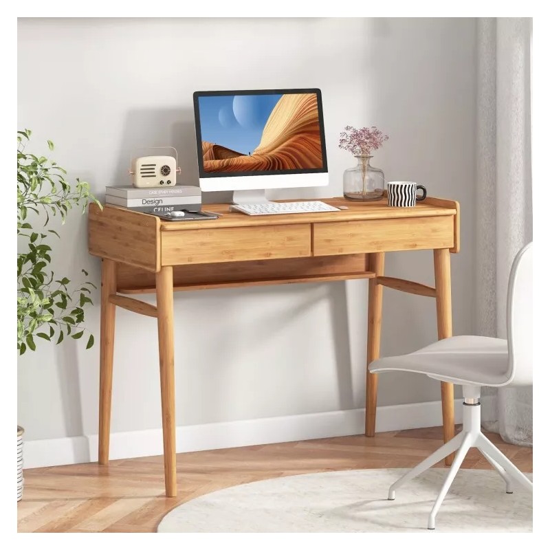 Costway Modern Home Office Computer Desk Writing with 2 Storage