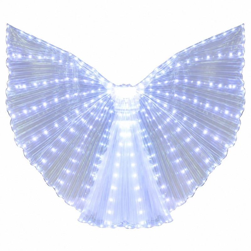 Rainbow LED Light-Up Butterfly Wings Costume, Illuminated Dance Wings for