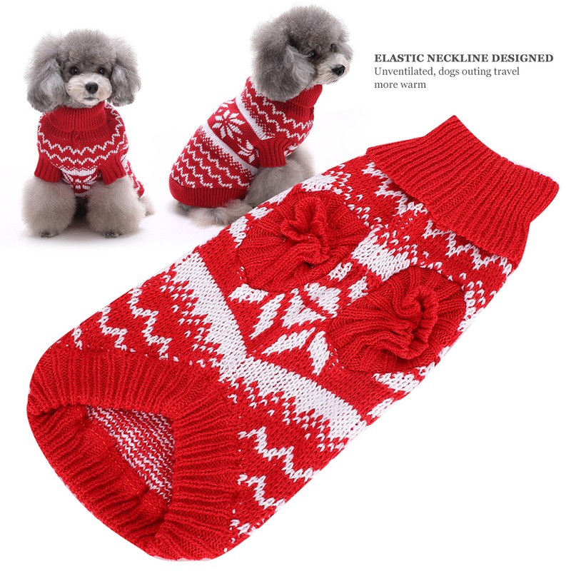 Lovely Snowflake Pet Clothing Winter Christmas Sweater Warm Clothes for
