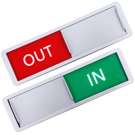 In or Out Sign, Out Of Office Sign In Out Slider Door Indicator Tells Whether In/Out for Home Office Restroom Conference Hospital Privacy, 7'' x 2''