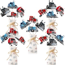 Jollyboom 24Pcs Semi Truck Birthday Decorations Construction, Truck Birthday Party Decorations Table Centerpiece for Boy Girl Semi Heavy Truck Transportation Birthday Baby Shower Party