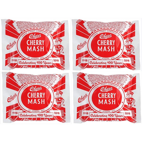 Chase's Cherry Mash Candy Bars 2.05 oz. (4 Pack)