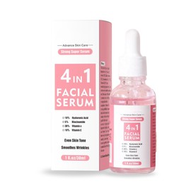 AKAM Serum Facial 4en1: Niacinamida, Ácido Hialurónico y Vitamina C y E Colágeno Á Glicólico Hidratación(4N1, 30ml)