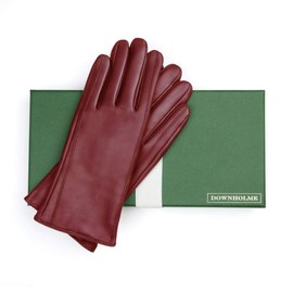 Downholme Vegan Leather Gloves for Women (Burgundy, M)