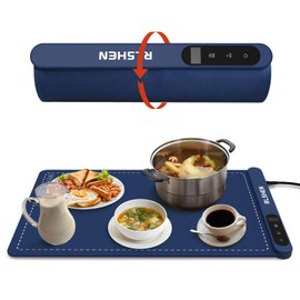 Electric Food Warming Mat with 6 Adjustable Temperature Control, Premium Silicone Nano-Material Foldable Quick Heating Plate, Food Warming Tray for Restaurants, buffets Party, Dinner (Orange)