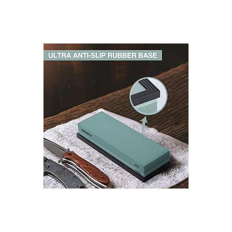 KEENBEST Actual Grit Premium Material Sharpening Stone 2 Side 400/1000