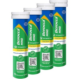 Berocca Mind Effervescent Tablets, Citrus, 15 Tablets x 1 Pack