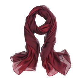 Scarf for Women Cotton Silk Scarves Elegant Gradient Color Lightweight Fashion for Spring Winter Scarves Shawl Wraps (Red)