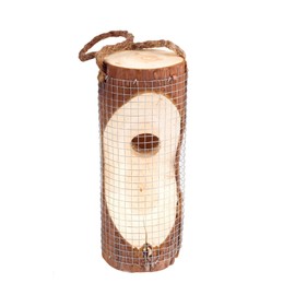 GARDIGO® Hanging Bird Feeder | Wooden Feeder | Winter-proof Feeding Station with Wire Mesh for Wild Birds | Alternative to Fat Balls Tit Rings | Bird Feeder
