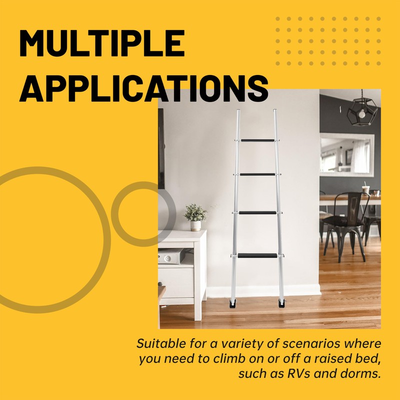 KUAFU 60'' Bunk Bed Ladder with RV W/Hook and Rubber