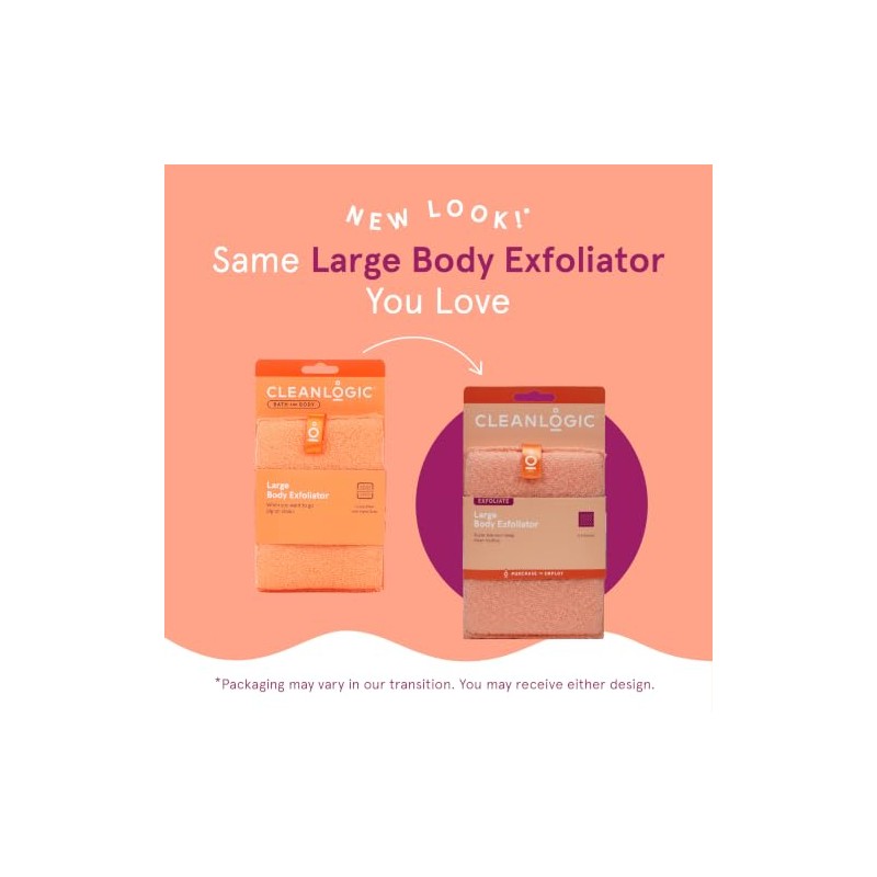 Cleanlogic Bath and Body Large Exfoliating Body Scrubber, Assorted Colors,