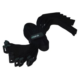 Oldhill Hook and Loop Cinch Straps Adjustable and Reusable - 10 Pack (18" x 1", Black)