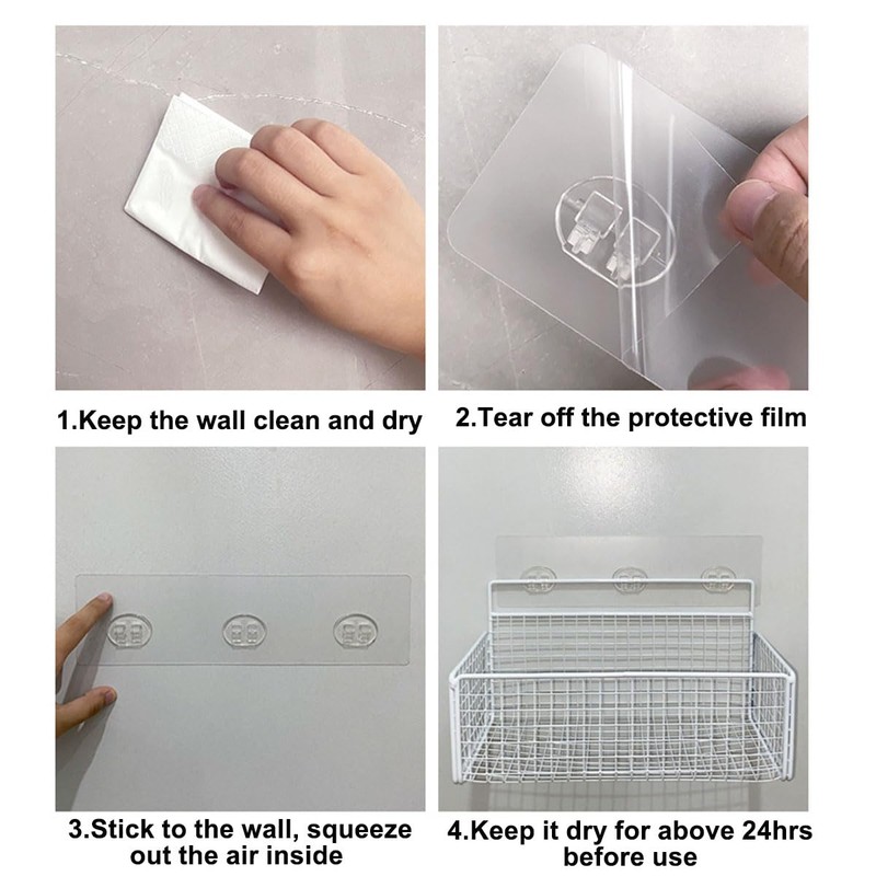 ZAAWUUT Shower Caddy Adhesive Replacement Hooks,Strong Adhesive Sticker Hook,No Drilling