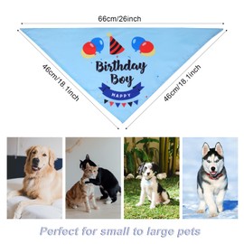 KINBOM Dog Birthday Bandana Boy, Cute Dog Bandana Dog Bibs Pet Bibs Dog Triangle Scarf Pet Triangle Scarf Puppy Pet Dog Birthday Party Supplies for Small, Medium, Large Dog Puppy Birthdays (Blue)