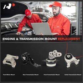 A-Premium 4PCS Engine Motor Mount and Transmission Mount Kit Compatible with Pontiac G6 2008-2010 2.4L & Saturn Aura 2007-2008 2.4L, Automatic Transmission, Replace# 25852869, 25846771