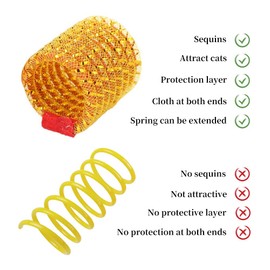 WishLotus Cat Toys, 10pcs Interactive Cat Toy Colorful Cat Stick Toy Telescopic Cat Mesh Pole Cat Jumping Toy Flexible & Shapeable Cat Spring Tube Kitten Chew Toys to Kill Time and Keep Fit