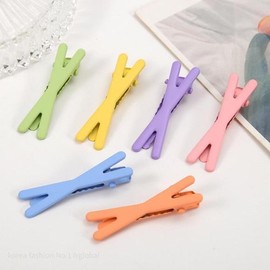 Matte Colored Ribbon Hair Clip (Sold by the 1P Unit) / 무광 컬러 리본 헤어 집게 핀(1P 단위 판매)