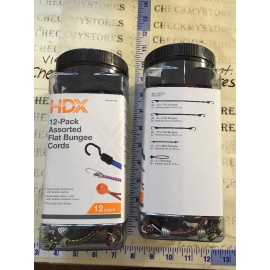 HDX Lot of 2 HDX 12 Packs Flat Bungee Cords Assortment NEW Retail 24 total cords